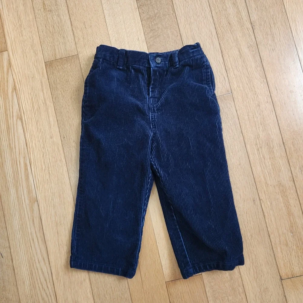 Ralph Lauren Kids Navy Blue Corduroy Pants 18M Cotton Elastic Back Preppy